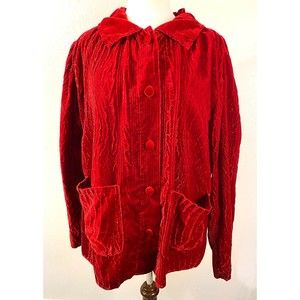 Keren Hart Women's Red Velvet Jacket, Size M